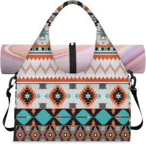 KOBLEN Yoga Gym Bags for Women Duffel Bag with Shoe Compartment and Yoga Mat Portable Weekender Bags for Pilates Travel Offices Workout Beach