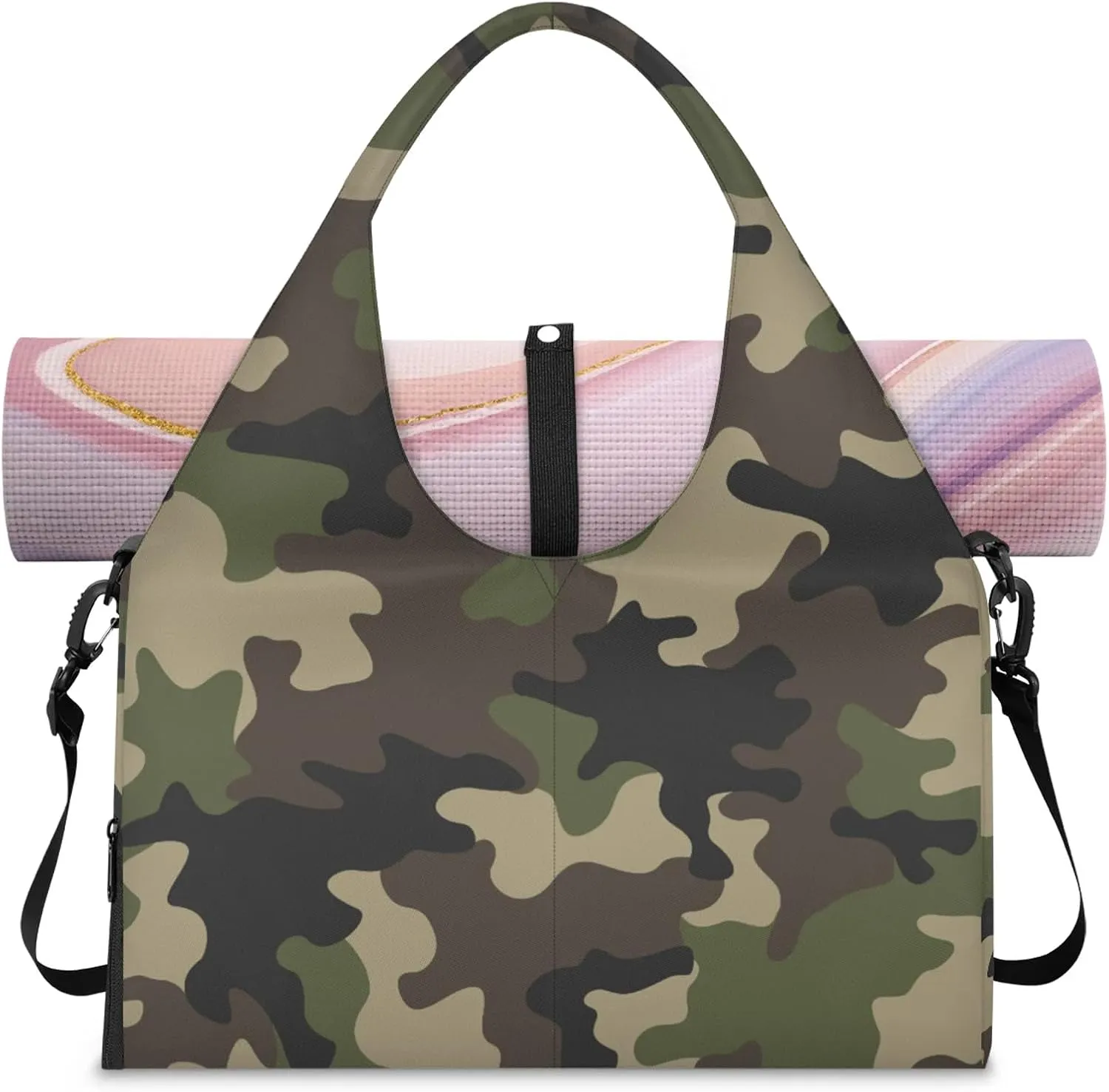 KOBLEN Yoga Gym Bags for Women Duffel Bag with Shoe Compartment and Yoga Mat Portable Weekender Bags for Pilates Travel