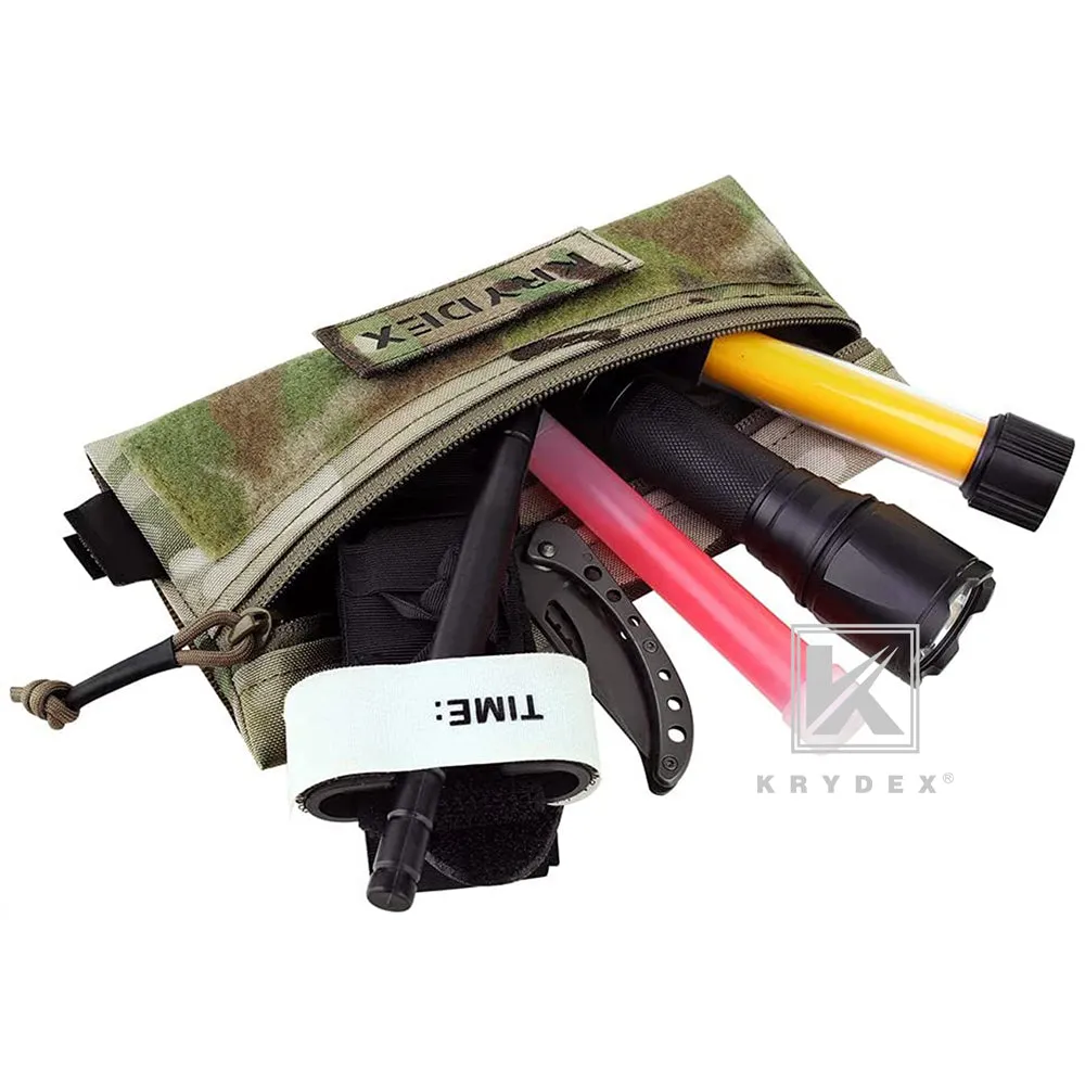 KRYDEX Hook & Loop Zipper Candy Pouch Utility Tool Storage Pouch for Plate Carrier Vest Chest Rig
