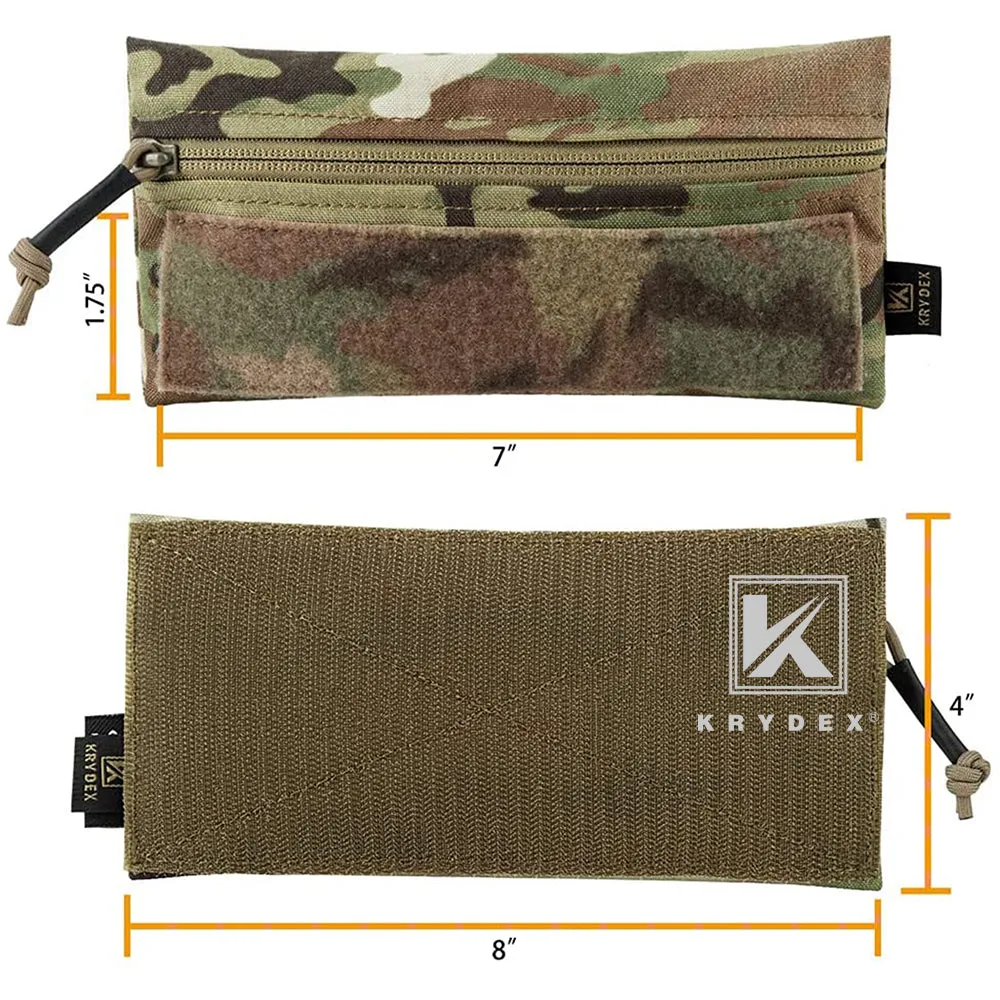 KRYDEX Hook & Loop Zipper Candy Pouch Utility Tool Storage Pouch for Plate Carrier Vest Chest Rig