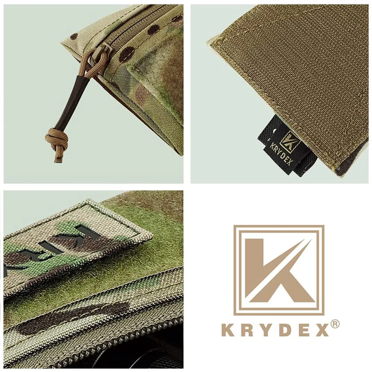KRYDEX Hook & Loop Zipper Candy Pouch Utility Tool Storage Pouch for Plate Carrier Vest Chest Rig