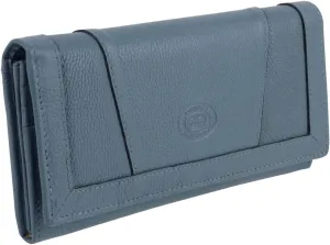 Ladies Long Flap Over Pebble Purse/Wallet, Iceberg, Casual
