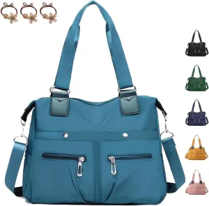 Langrents Nylon Waterproof Tote Bag, Large Capacity Waterproof Multi Pocket Shoulder Bag, Langrents Nylon Tote Bag