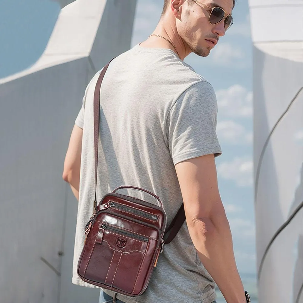 Large Capacity Retro Cowhide Crossbody Bag
