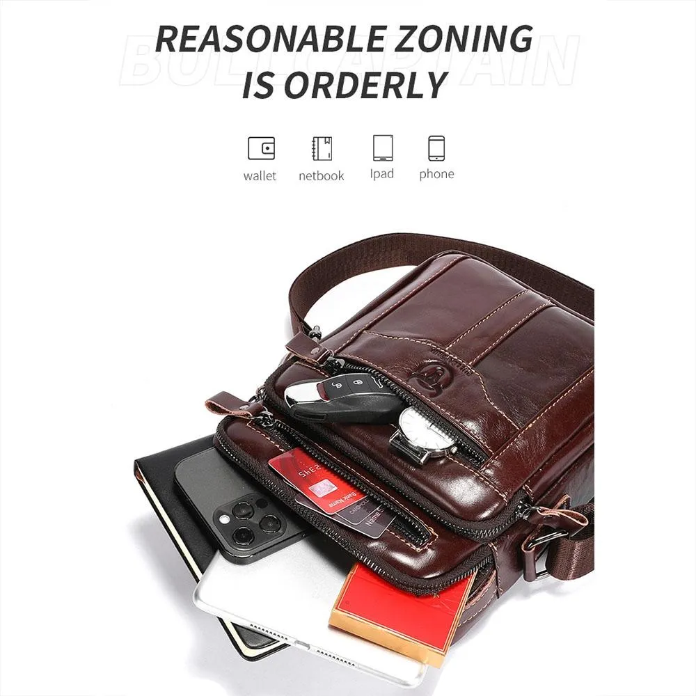 Large Capacity Retro Cowhide Crossbody Bag