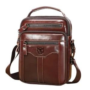 Large Capacity Retro Cowhide Crossbody Bag