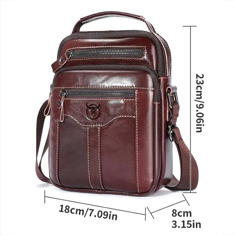 Large Capacity Retro Cowhide Crossbody Bag