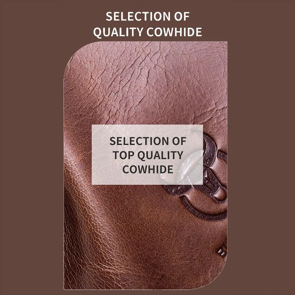 Large Capacity Retro Cowhide Crossbody Bag
