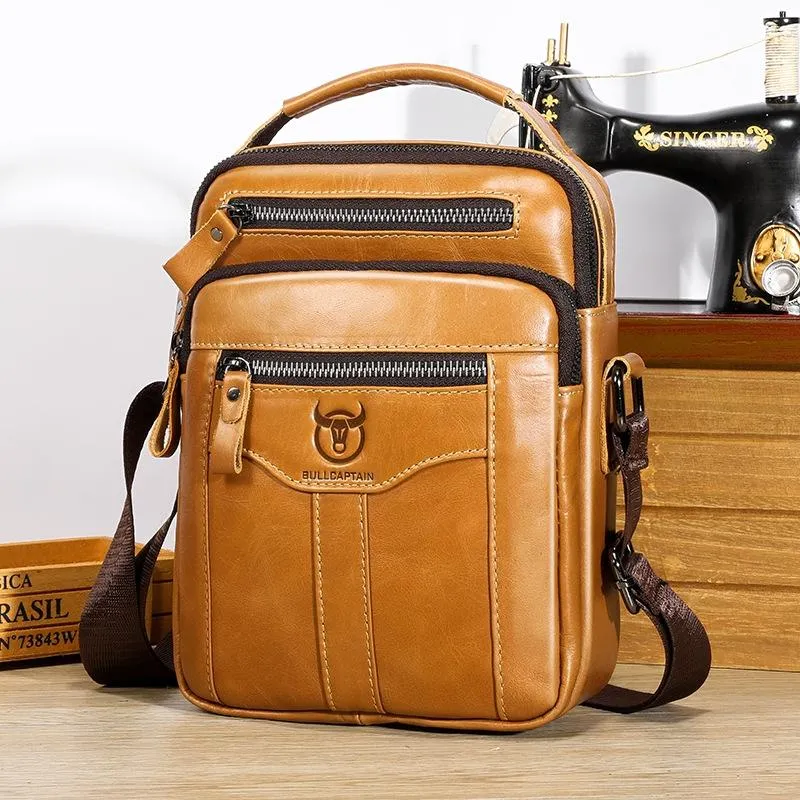 Large Capacity Retro Cowhide Crossbody Bag
