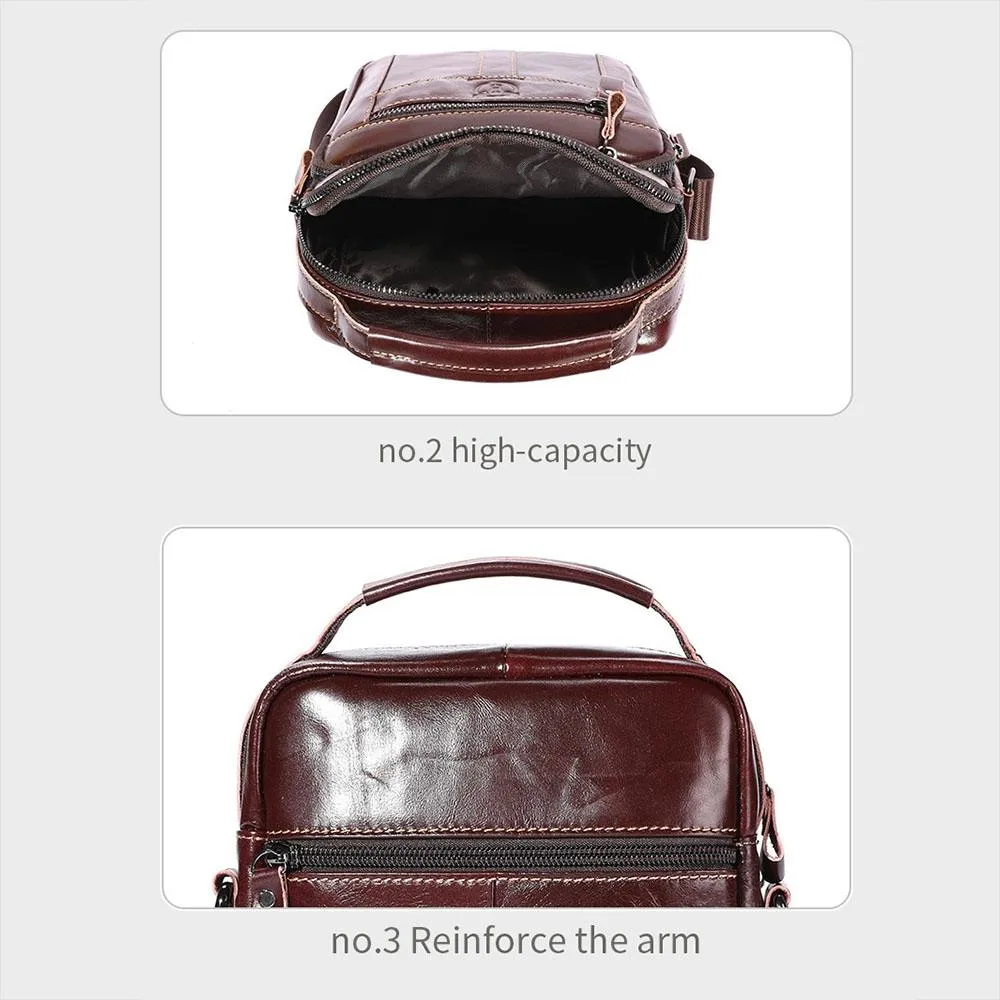 Large Capacity Retro Cowhide Crossbody Bag