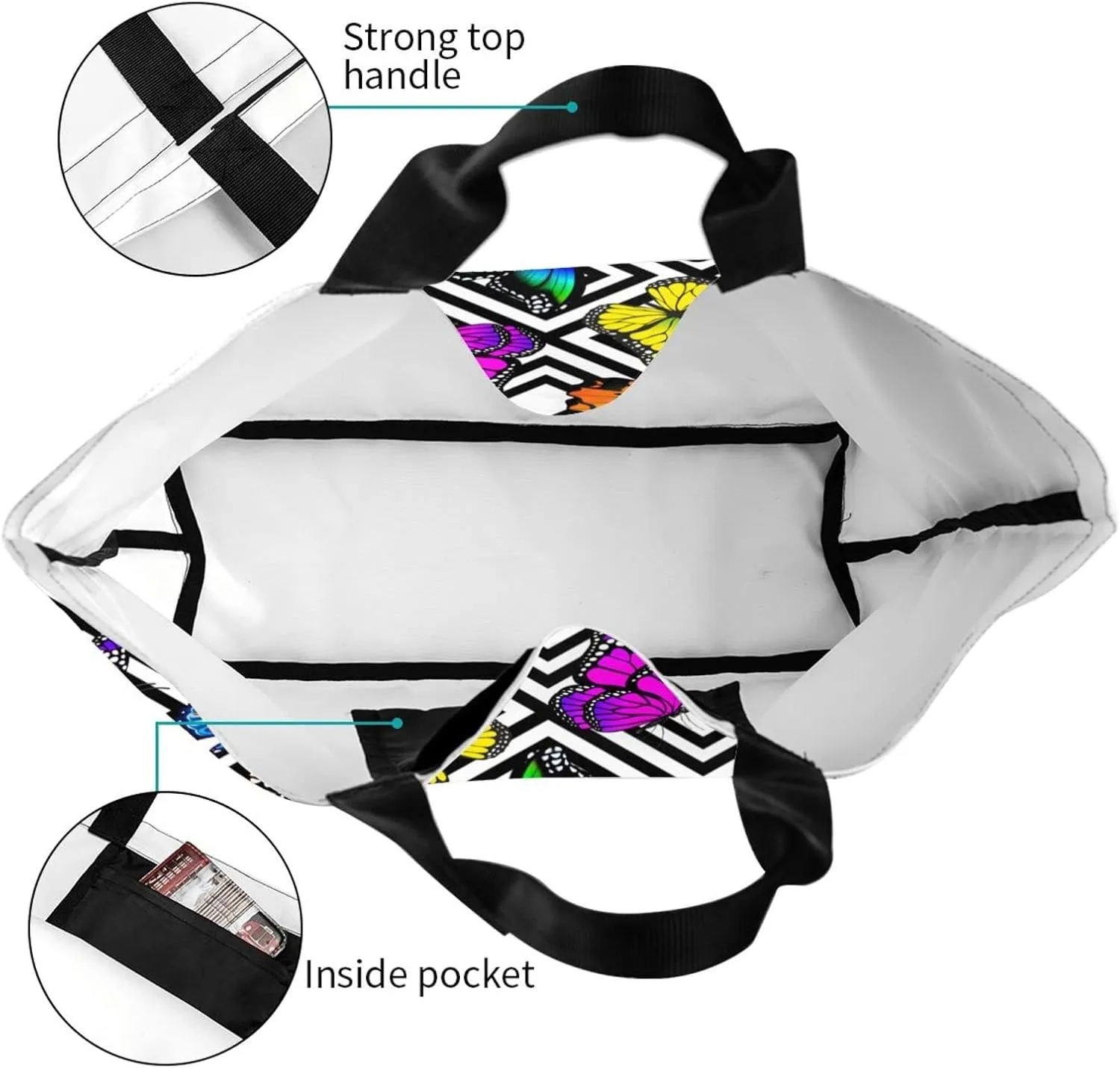 Large Capacity Reusable Canvas Shoulder Bag   Both Sides Bucket Hat Casual Tote Handbag
