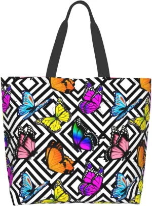 Large Capacity Reusable Canvas Shoulder Bag   Both Sides Bucket Hat Casual Tote Handbag