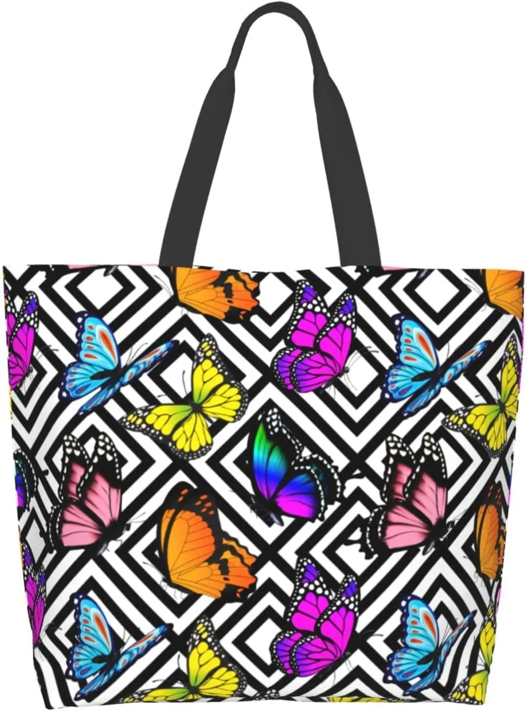 Large Capacity Reusable Canvas Shoulder Bag   Both Sides Bucket Hat Casual Tote Handbag