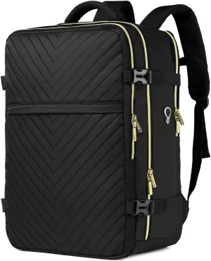 Large Carry On Travel Backpack - Flight Approved Waterproof Anti-Theft Luggage Daypack for Women Men 20 Inch Business Weekender Overnight Backpack College Bag Personal Item Size Black