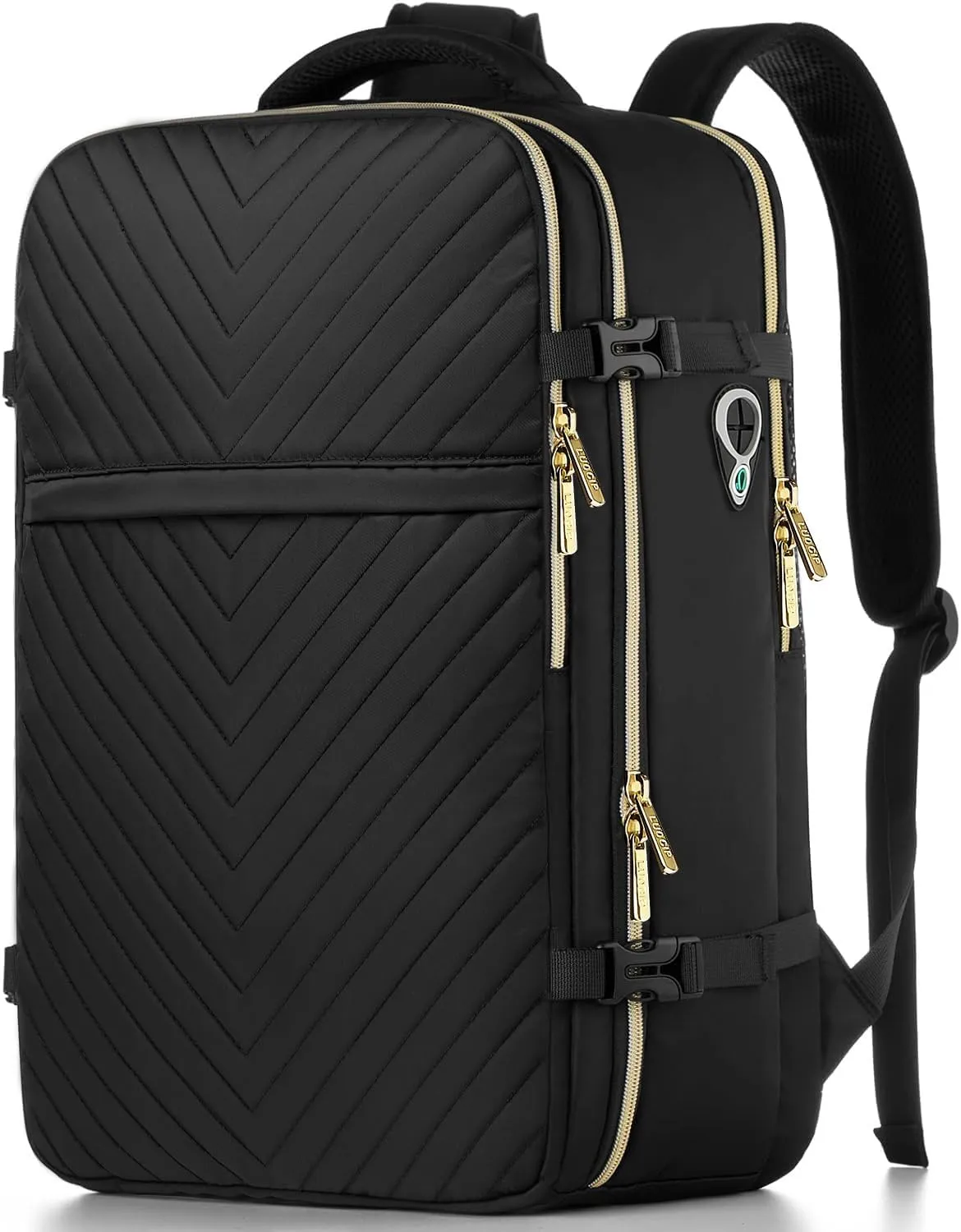 Large Carry On Travel Backpack - Flight Approved Waterproof Anti-Theft Luggage Daypack for Women Men Fit 17 Inch Laptop Business Weekender Overnight Backpack College Bag Personal Item Size Black