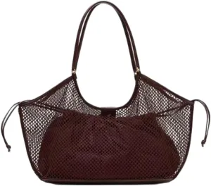 Large Mesh Beach Tote Womens Shoulder Handbag with Soft Inner Bag