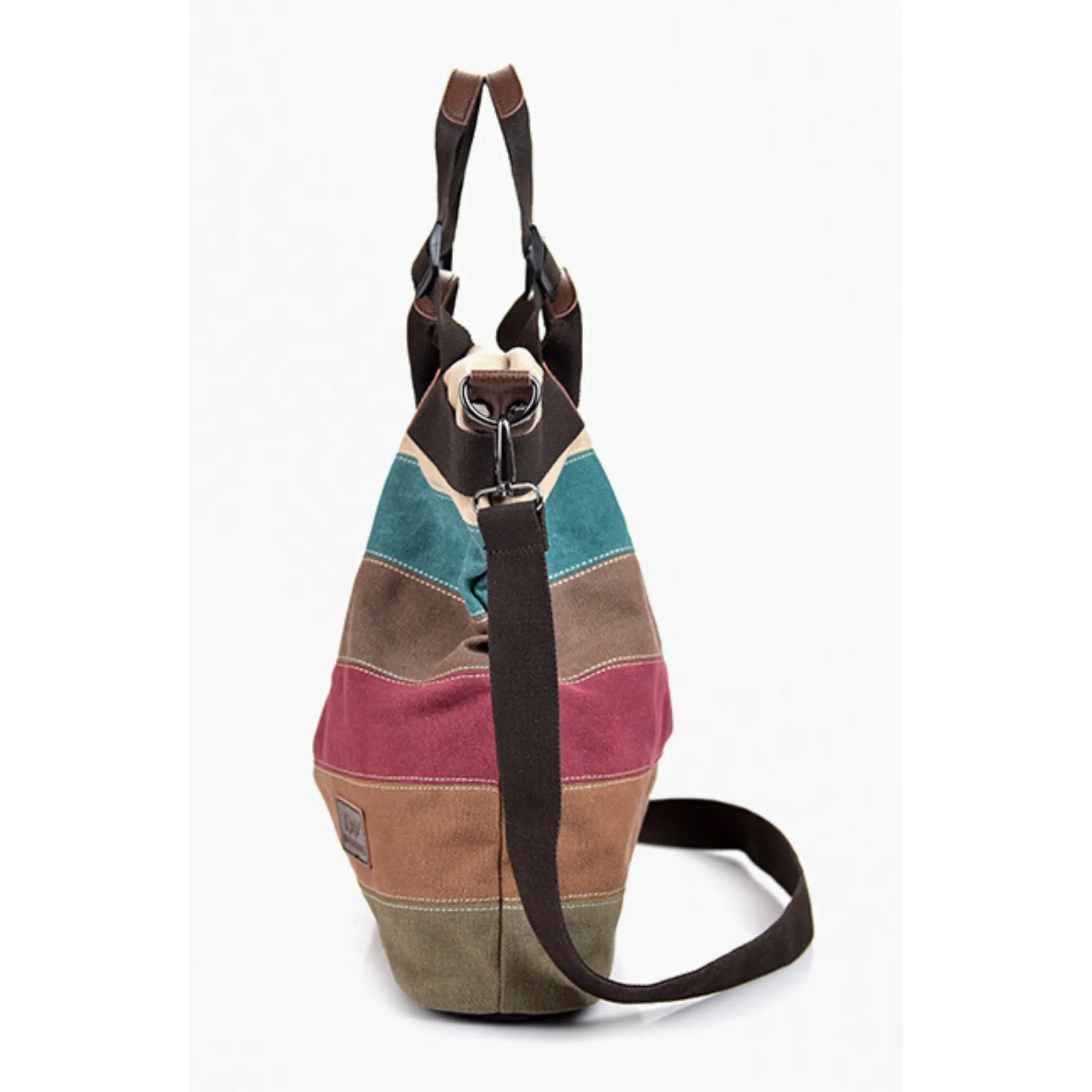 Large Retro-Coloured Oxford Shoulder Tote | Cross Body Satchel Handbag