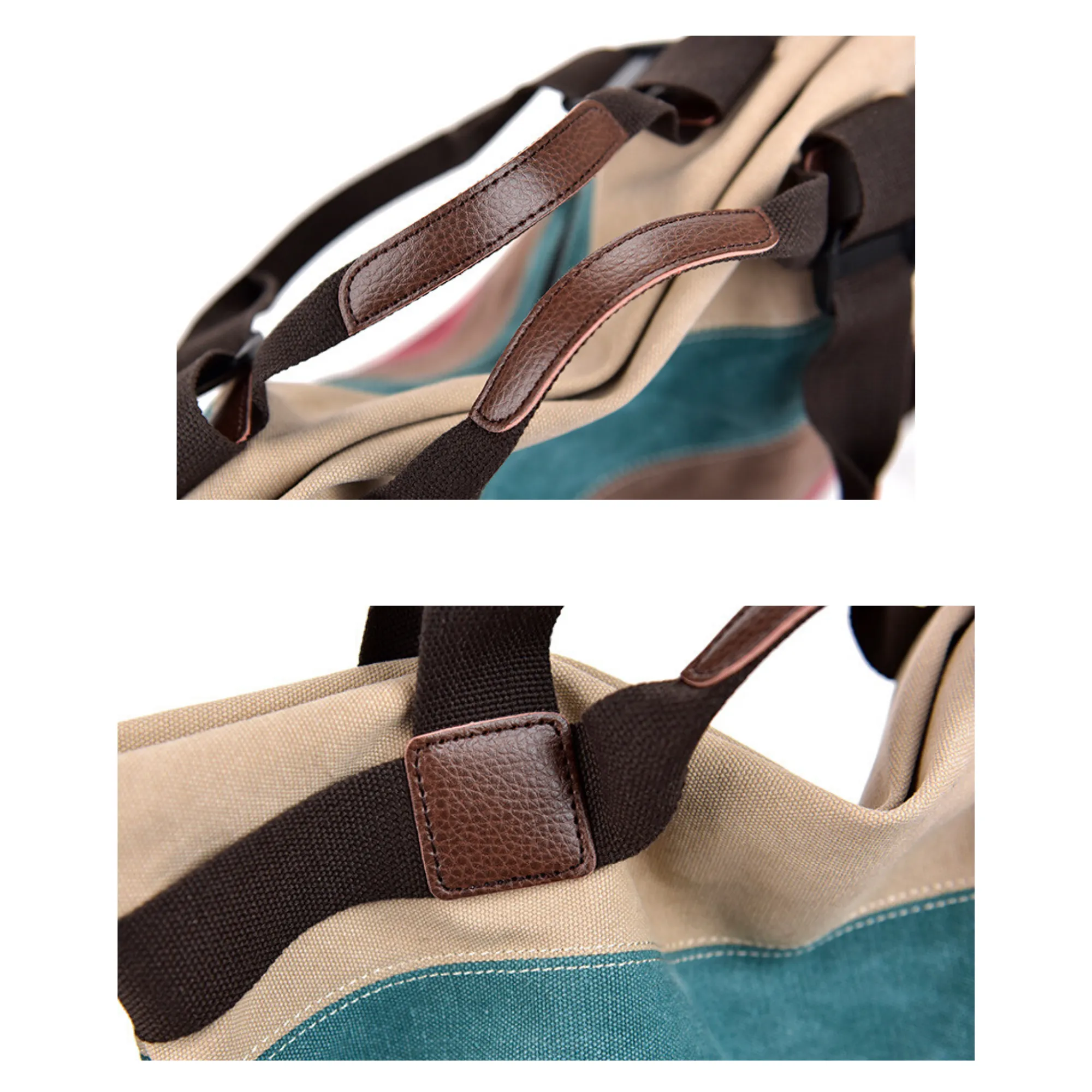 Large Retro-Coloured Oxford Shoulder Tote | Cross Body Satchel Handbag