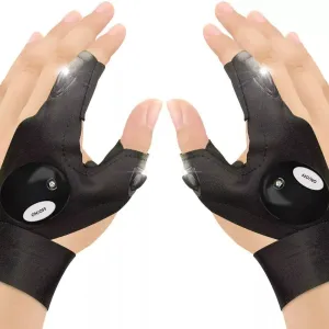 LED Flashlight Tools Left   Right Fishing Gloves 1 Pair Outdoor Waterproof