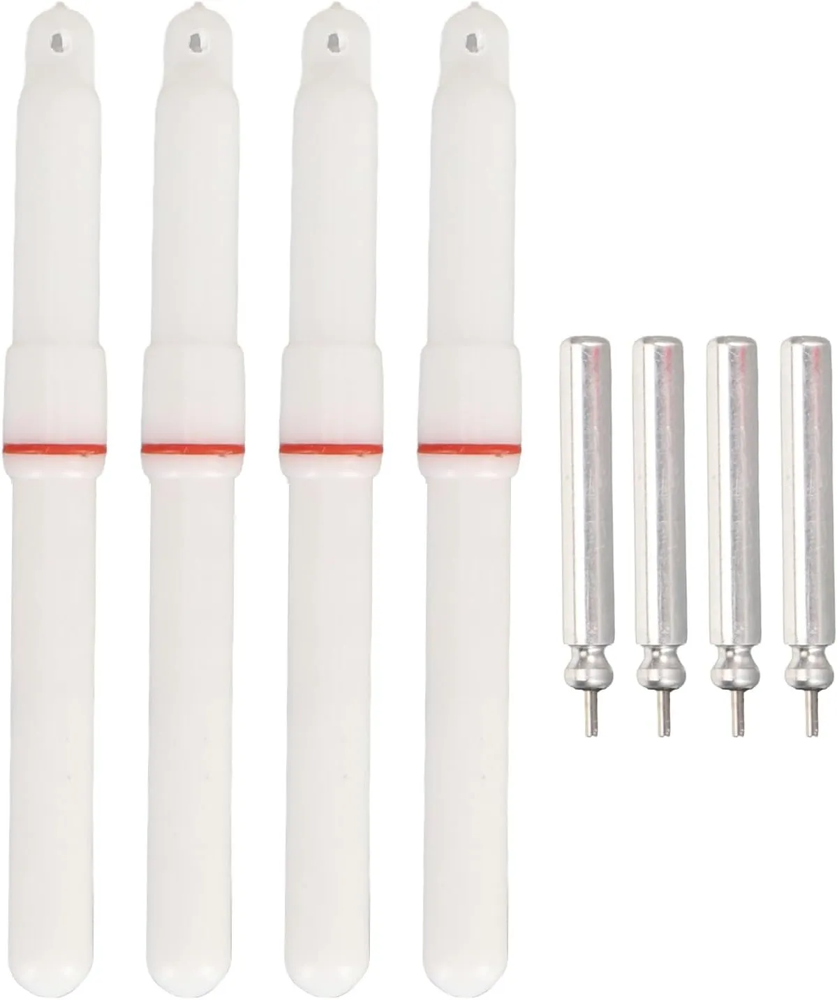 Led Light Up Float Sticks, 4PCS Fishing Glow Sticks Rod Tip Glow Sticks Dark Glow Fishing Stick ABS LED Float Rod Tip Luminous Light Sticks with Battery for Dark Night Fishing