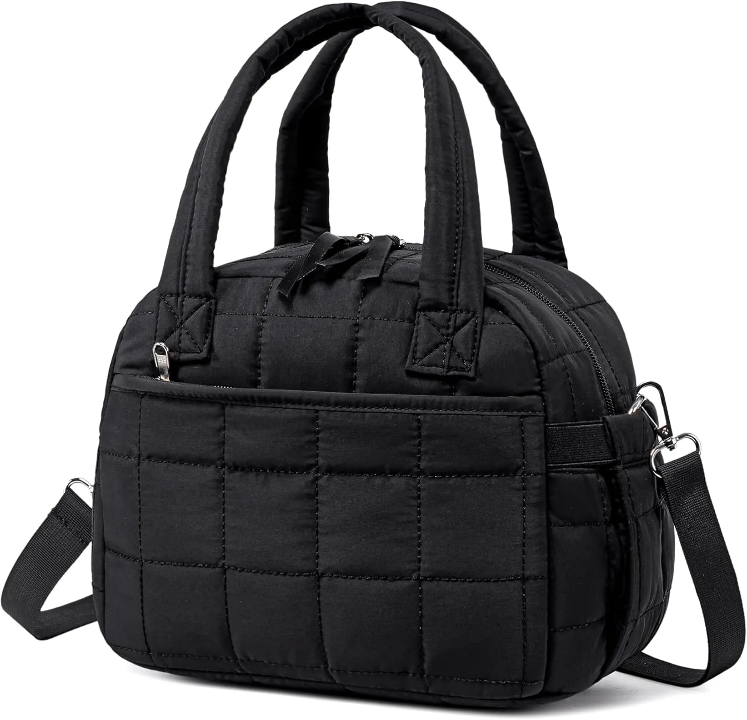 LEDAOU Lunch Box for Women Lunch bag Quilted Puffer Lunch Box with Adjustable Strap Insulated Reusable LunchBox for Work School Picnic Travel