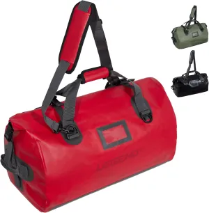 LEGEND Waterproof Duffel Bag - Heavy Duty Duffle Bag for Outdoor, Camping, Boating & Travel, Premium PVC Dry Duffel Bag, Motorcycle Dry Bag with Durable Strap & Handles with Large Storage - 60L Red