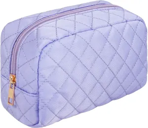 LETGO Makeup Bag Travel Cosmetic Bag,Small Make Up Bags for Women Makeup Organizer Case, Toiletry Bag Quilted Make Up Bags Travel Essentials Toiletries Accessories (Blue)