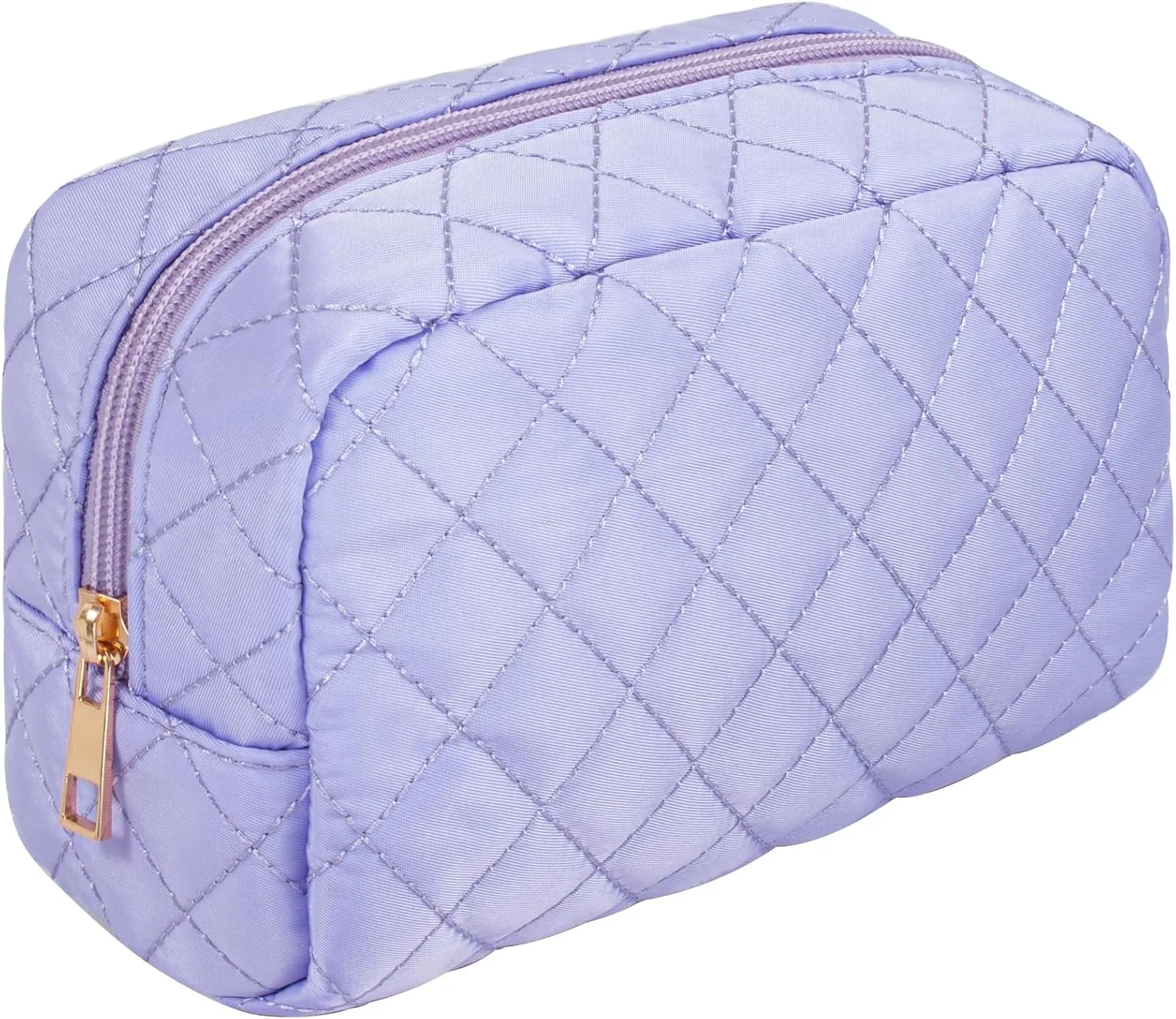 LETGO Makeup Bag Travel Cosmetic Bag,Small Make Up Bags for Women Makeup Organizer Case, Toiletry Bag Quilted Make Up Bags Travel Essentials Toiletries Accessories (Blue)