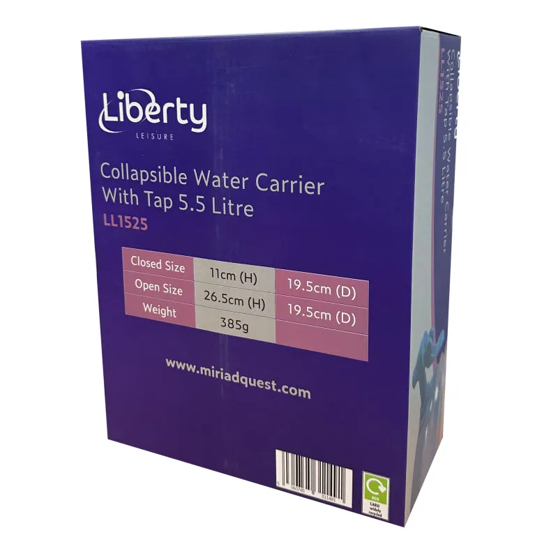 Liberty Leisure Collapsible Water Container with Tap 5.5 Litre