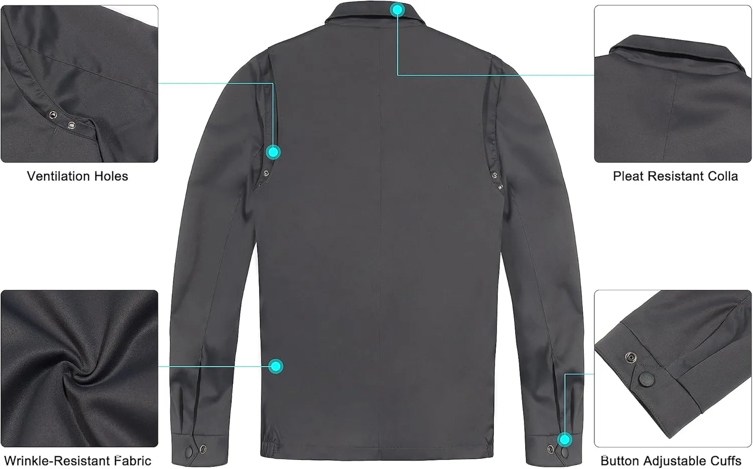 Little Donkey Andy Men's Lightweight Windbreaker Casual Jacket Spring Fall Softshell Outwear for Hiking Travel