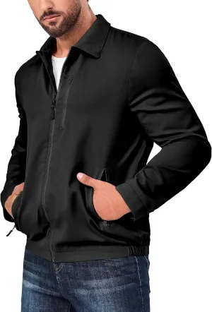 Little Donkey Andy Men's Lightweight Windbreaker Casual Jacket Spring Fall Softshell Outwear for Hiking Travel