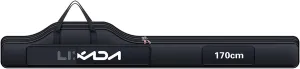 Lixada Portable Fishing Bag Folding Fishing Rod Reel Bag Outdoor Fishing Carrier Bag100cm/130cm/150cm (Black, 170cm), Black, 170cm, Modern