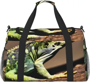 Lizard Hd Print Travel Hand Travel Bag Weekender Overnight Carry On Tote Foldable Crossbody Bag