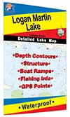 Logan Martin Lake Reservoir Alabama HotSpots Fishing Map