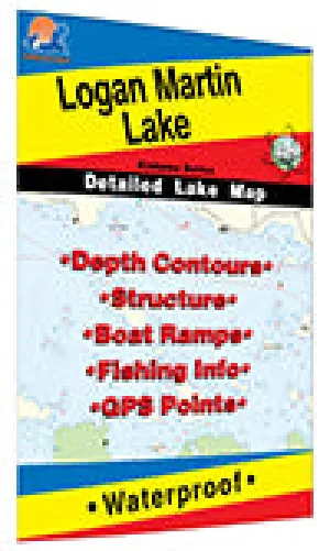 Logan Martin Lake Reservoir Alabama HotSpots Fishing Map