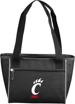 Logo Brands NCAA Cincinnati Bearcats Crosshatch 16-Can Cooler Tote – Unisex Adult, One Size, Team Color, Leak-Proof with Heat-Sealed Lining & Front Zipper Pocket