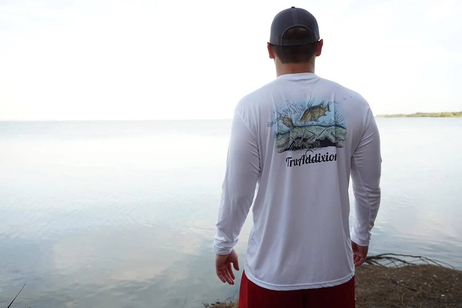 Long Sleeve Dry Fit Moisture Wicking UPF 50 UV Protection T Shirt Lobster & Hogfish Lightweight Fishing, Outdoor