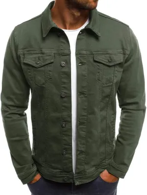 LONGBIDA Men's Casual Classic Denim Jacket Slim Fit Fashion Jean Coat