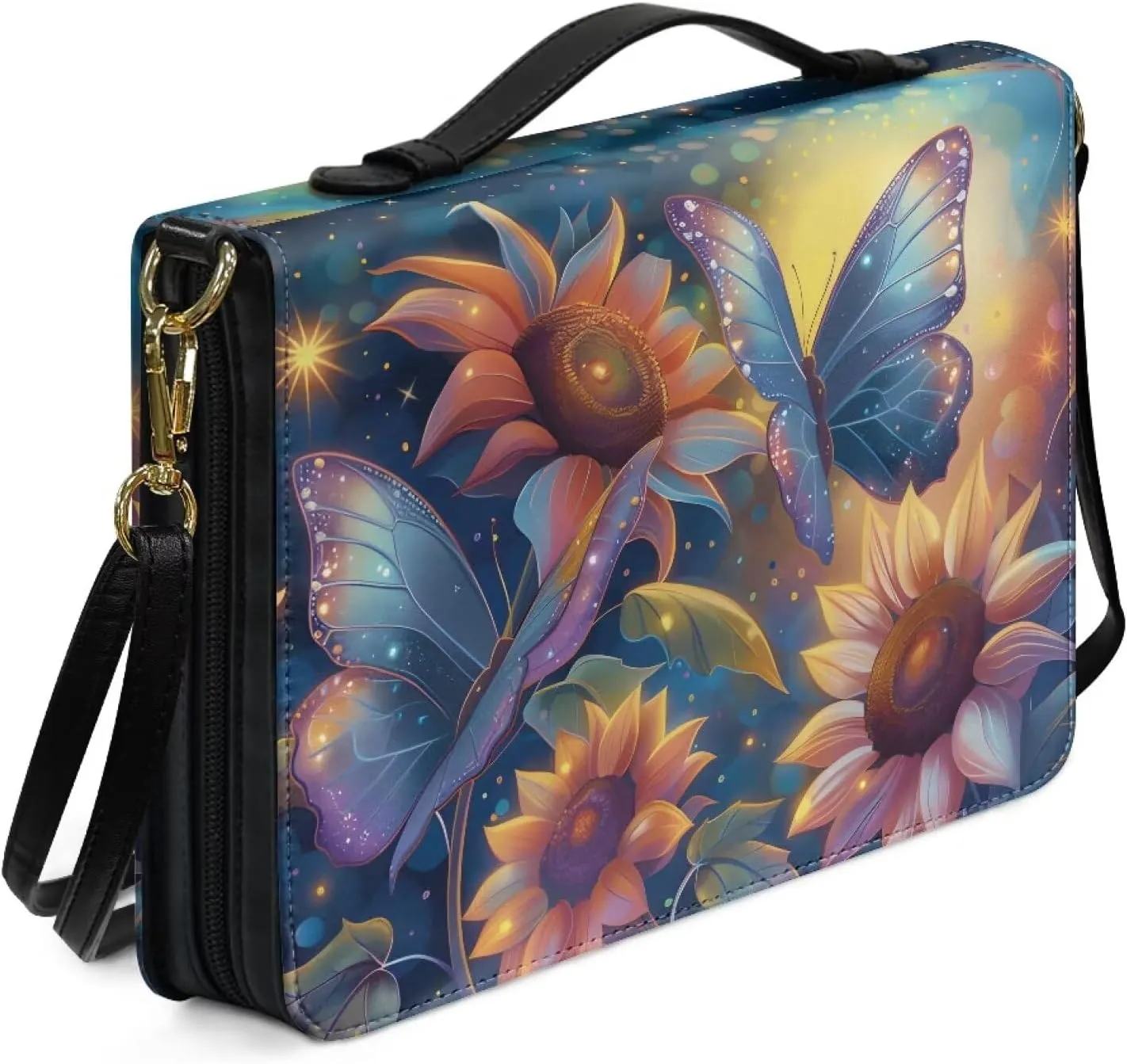 Lotusorchid Bible Case for Women, Bible Tote Bag for Men, Bible Accessories with Shoulder Strap