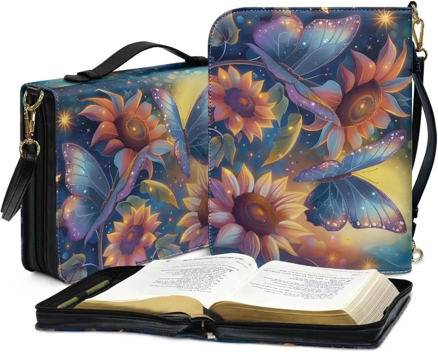 Lotusorchid Bible Case for Women, Bible Tote Bag for Men, Bible Accessories with Shoulder Strap