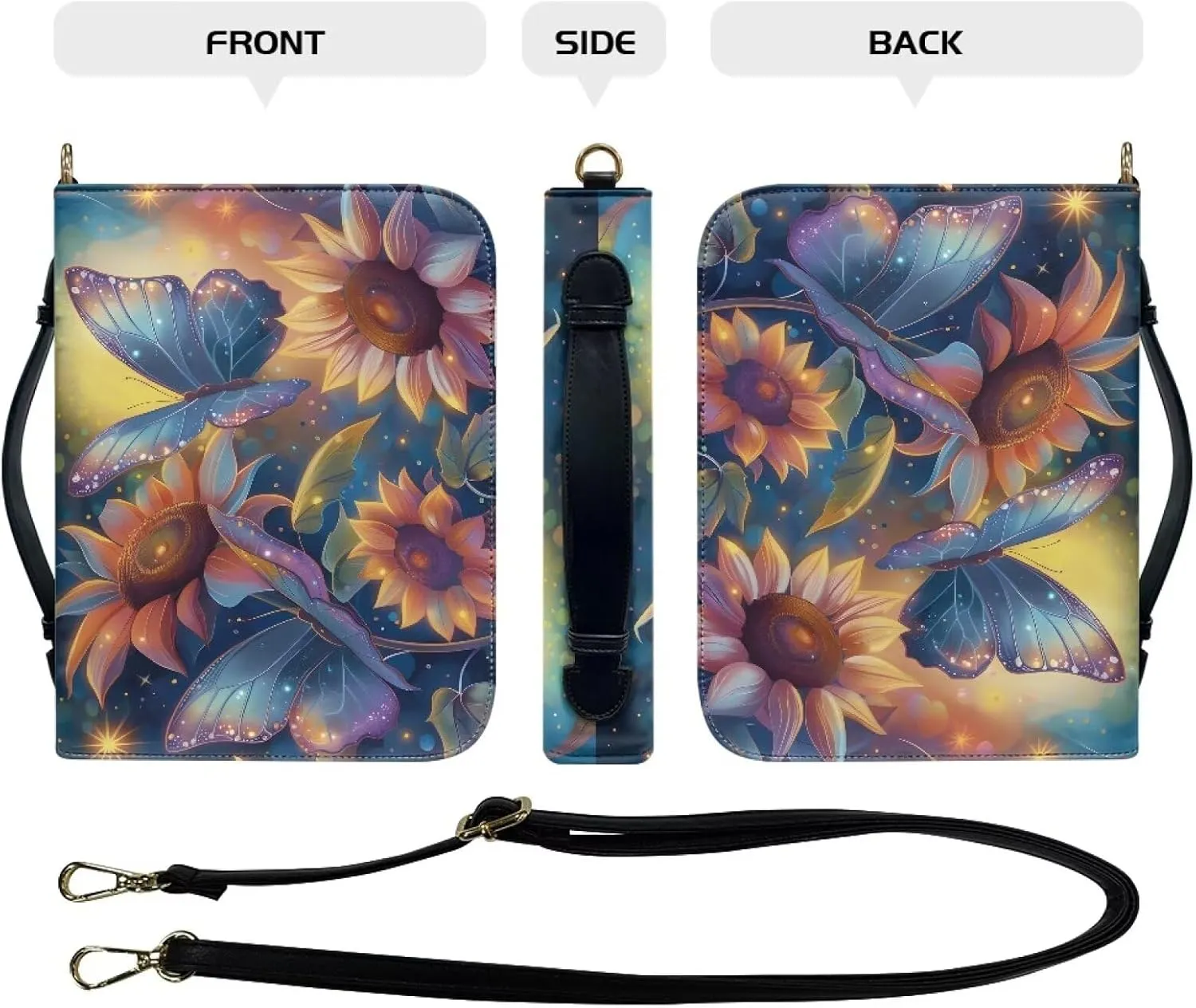 Lotusorchid Bible Case for Women, Bible Tote Bag for Men, Bible Accessories with Shoulder Strap