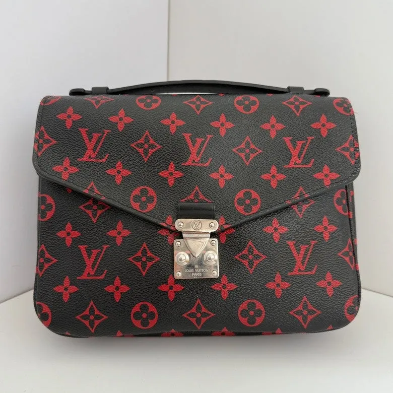 LOUIS VUITTON Monogram Messenger Bag Red/Black Crossbody
