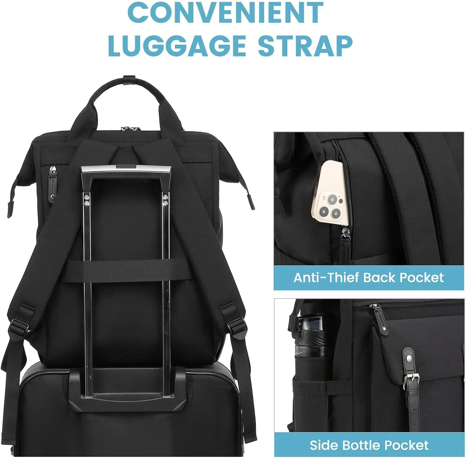 LOVEVOOK Laptop Backpack for Women, Teacher Nurse Bag Work Travel Computer Backpacks Purse,Water Resistant Daypack with USB Charging Port, 17.3 inch