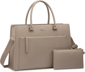 LOVEVOOK Laptop Bag for Women 15.6 Inch Tote Work Bag Leather Computer Briefcase Waterproof Business Teacher Office Handbag
