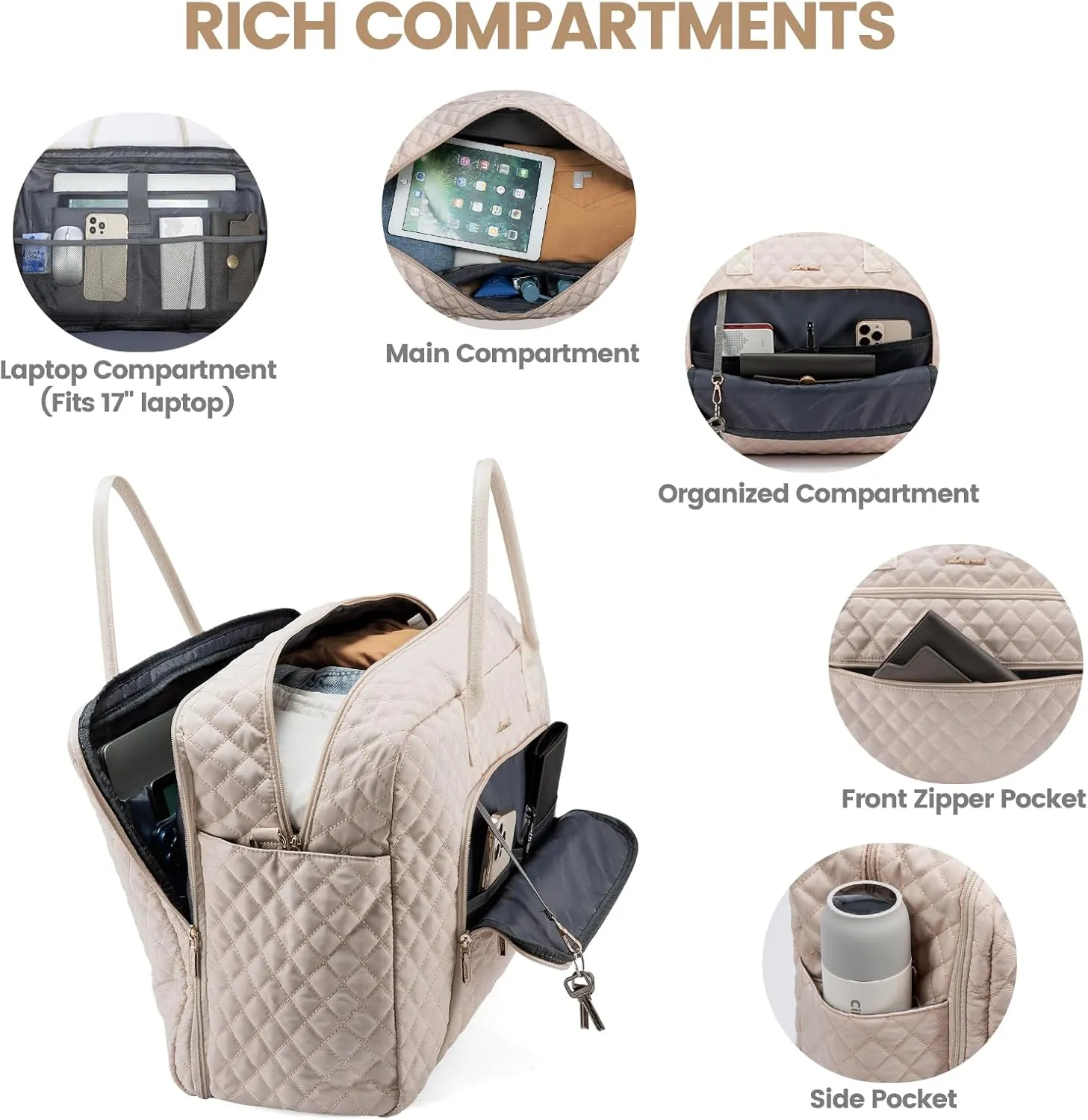 LOVEVOOK Travel Duffle Bag, Weekender Bag for Women with Toiletry Bag Carry on Overnight Bag with Laptop Compartment, Yoga Gym Bag with Wet Pocket Shoe Bag, Hospital Bag for Labor and Delivery
