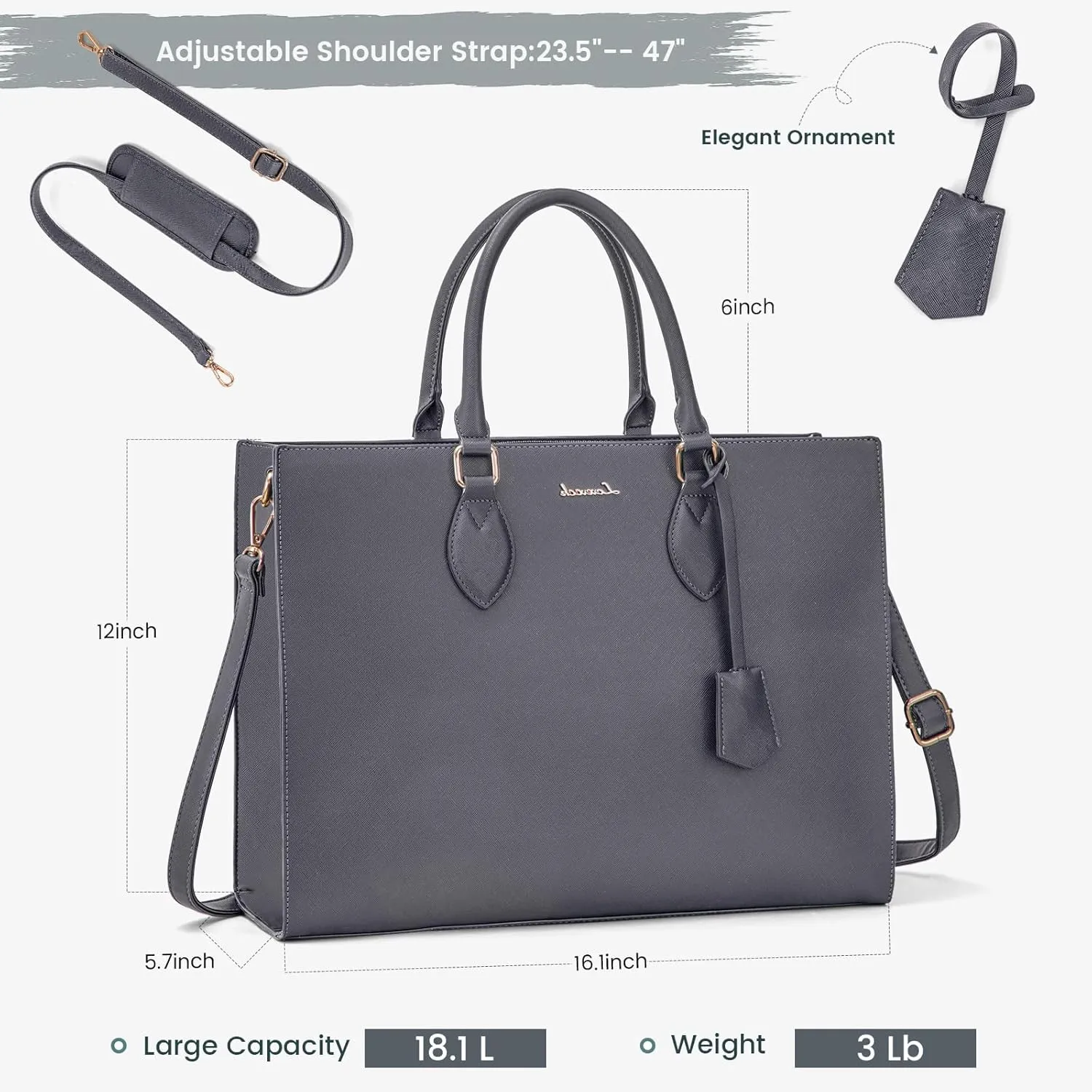 LOVEVOOK Women's 15.6 Inch Laptop Tote Briefcase Business Office Bag