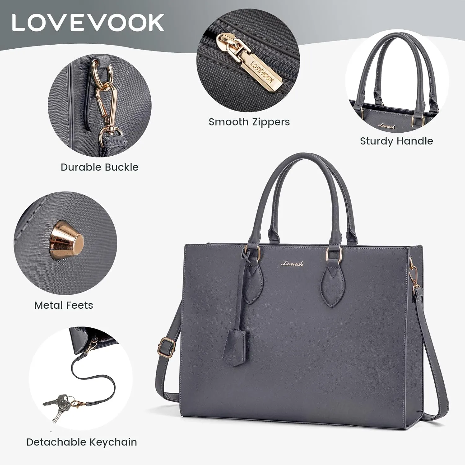 LOVEVOOK Women's 15.6 Inch Laptop Tote Briefcase Business Office Bag
