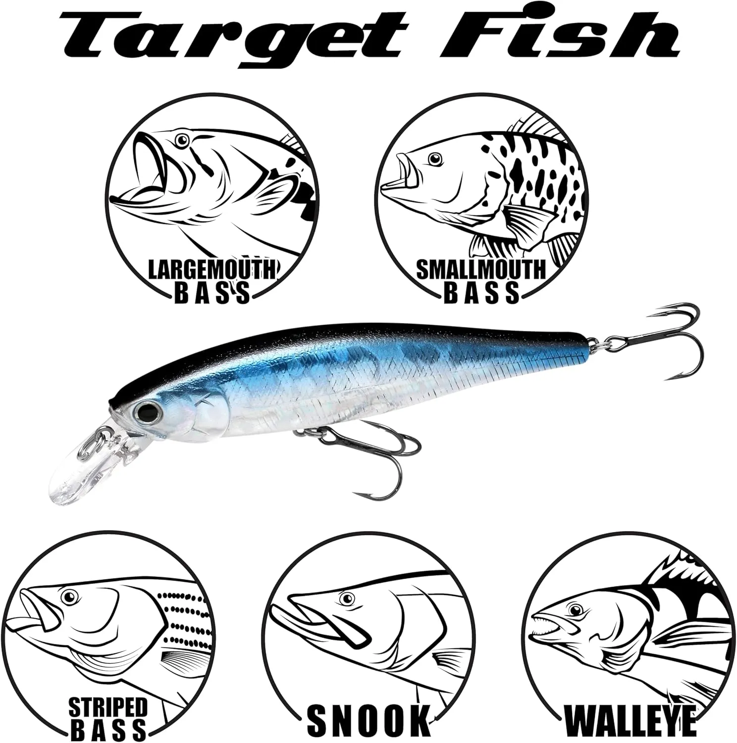LUCKY CRAFT Pointer 100, Jerkbait Side by Side Action Tournament Winning Perfect Wobbling Freshwater Lake Bass Fishing Champion Bait