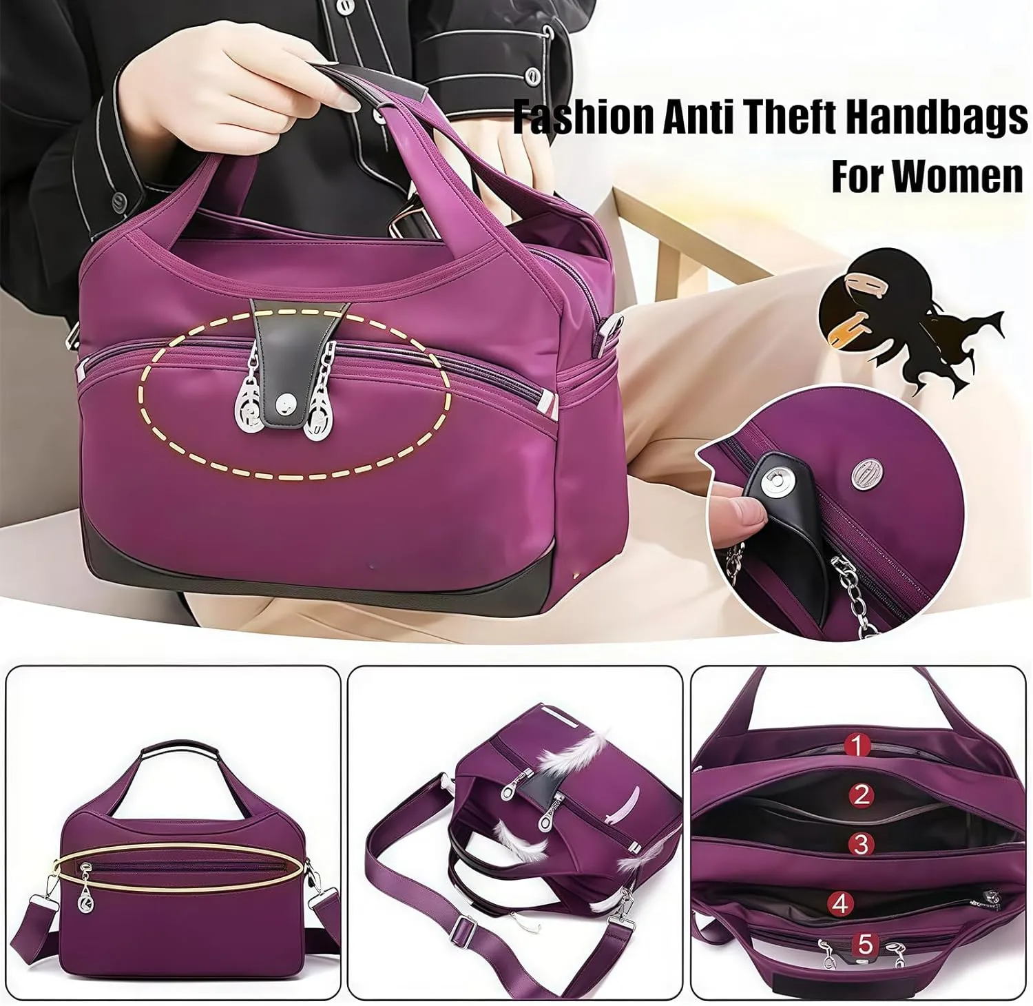 Luckyabow Waterproof Crossbody Bag, Multipurpose Waterproof Crossbody Bag for Men Women, Travel & Hiking Daypack