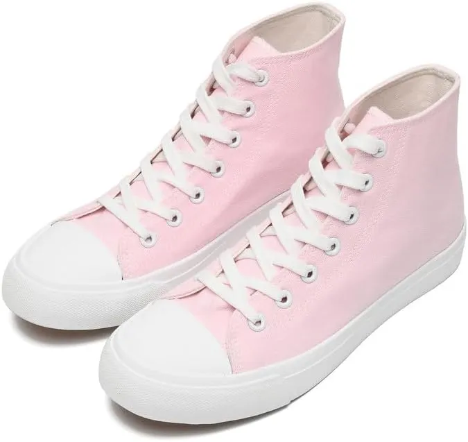 LUMUBBY Canvas Shoes for Women Men High Top Lace Up Sneakers Canvas Fashion Sneakers Classic Casual Walking Shoes Comfortable Breathable…